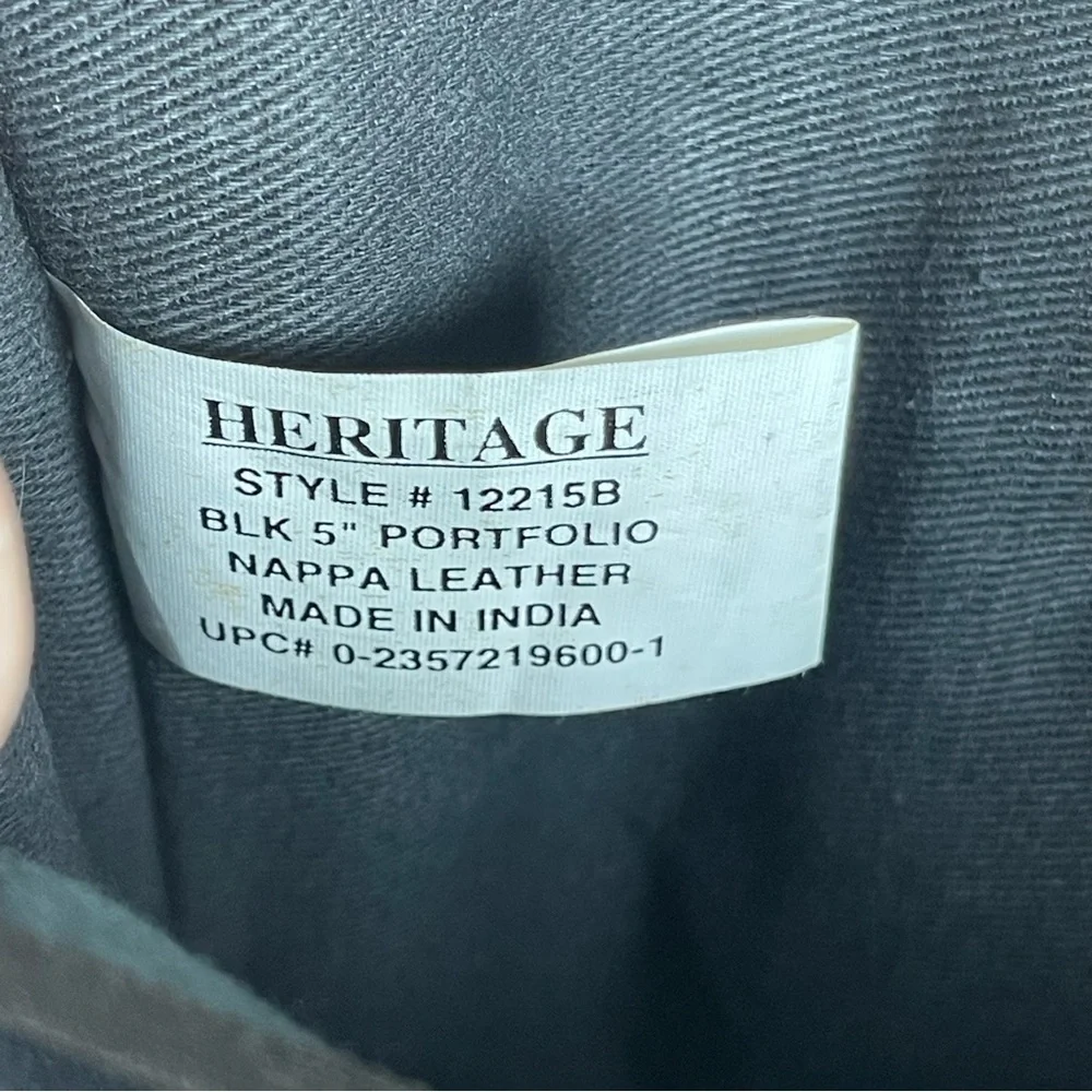 Heritage Expandable Portfolio Computer Black Cowhide Leather Bag #12215B